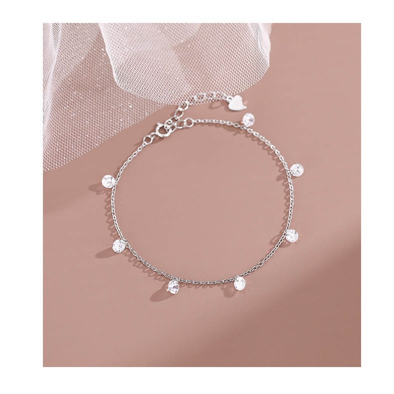 Gelang Sterling Silver Super Zircon Berkilau S925 Untuk Wanita