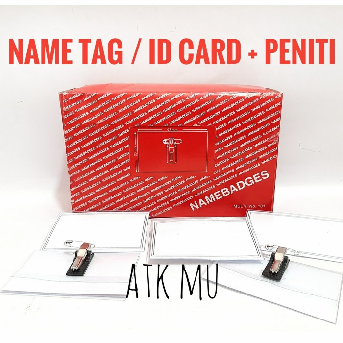 

Terlaris [Isi 50] Name Tag Multi Jepit + Peniti / Namebadges Tanda Peserta