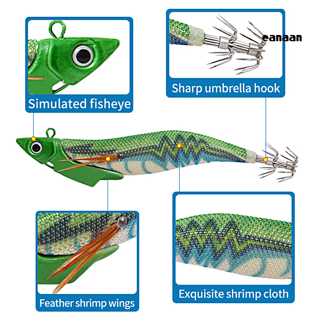 Cnn-13.4cm/38.5g Memancing Umpan Cumi Kait Simulasi Kulit Hidup Warna Cerah 3D Fisheyes Ikan Menarik Universal Laut Memancing Bercahaya Udang Buatan Gurita Umpan Alat Pancing