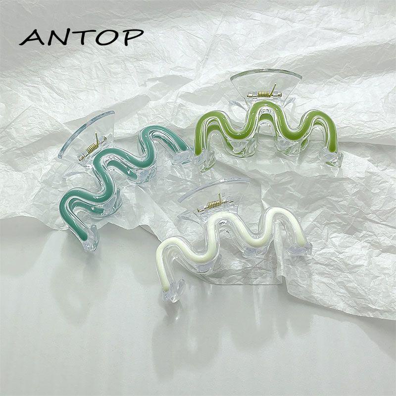 [Antop Termurah] Jepit Rambut Warna Polos Menyegarkan Musim Panas Hair Claw Clip W-shaped Drop Glaze