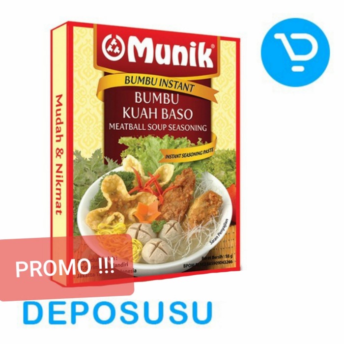 

[Ready Stock]COD MUNIK Bumbu Kuah Baso 58g | Meatball soup Seasoning