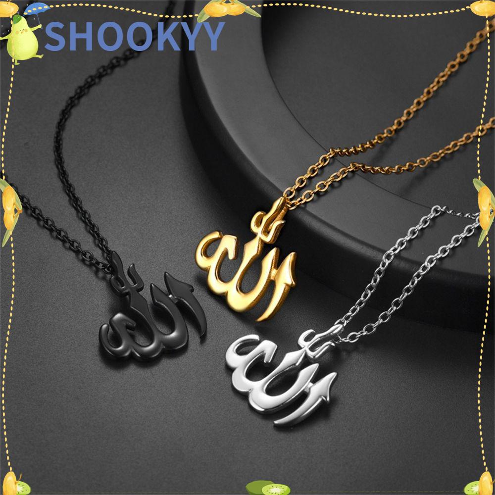 Chookyy Islam Allah Simbol Liontin Pria Perhiasan Rock Hip Hop Vintage Gothic