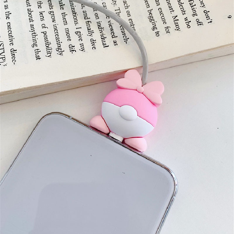 Pelindung Kabel Data Gigit Kartun Lucu Kompatibel Untuk Apple Android Universal Data Cable Protector