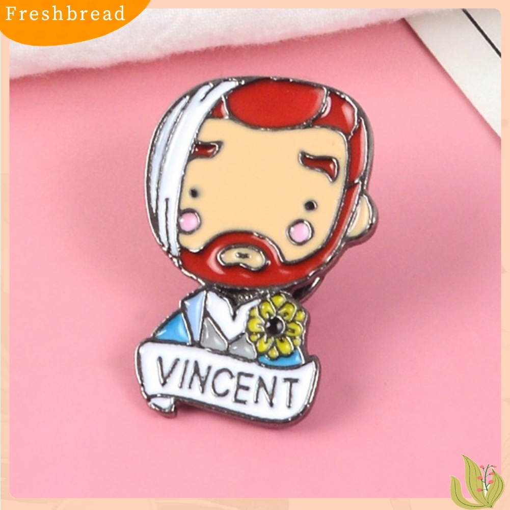 &lt; Freshbread &gt; Fashion Huruf Inggris Vincent Van Gogh Lencana Alloy Bros Pin Pakaian Perhiasan