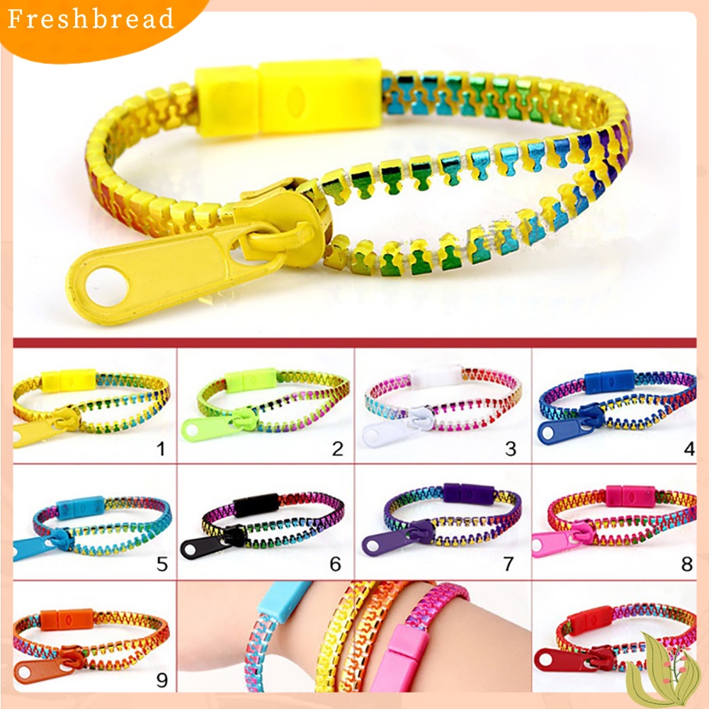 &lt; Freshbread &gt; Warna-Warni Ritsleting Gaya Gelang Pria Wanita Mahasiswa Perhiasan Rantai Tangan Kreatif