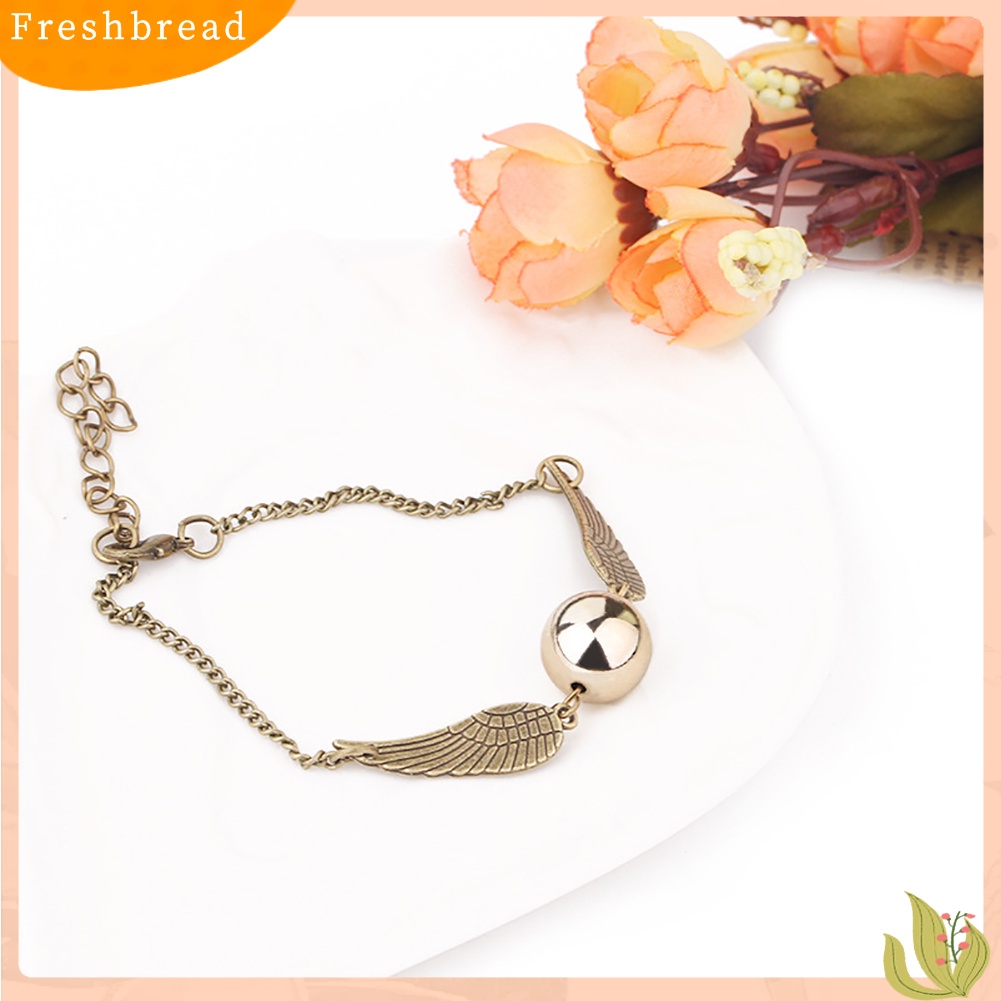 &lt; Freshbread &gt; Fashion Perhiasan Hadiah Bola Ajaib Sayap Malaikat Liontin Pasangan Gelang Bangle