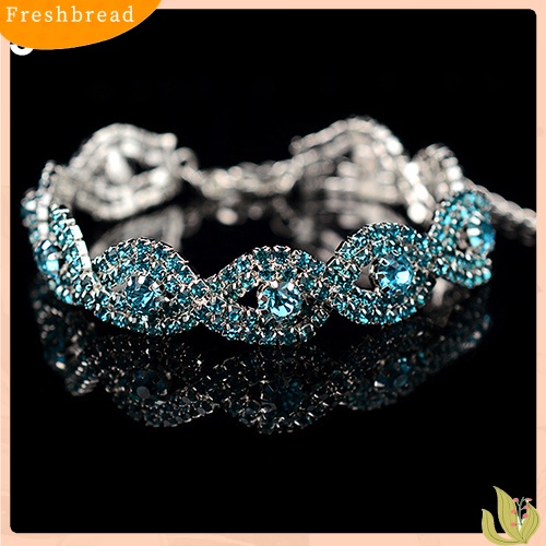 &lt; Freshbread &gt; Wanita Mewah Spiral Berlian Imitasi Bangle Pesta Pernikahan Gelang Perhiasan Hadiah