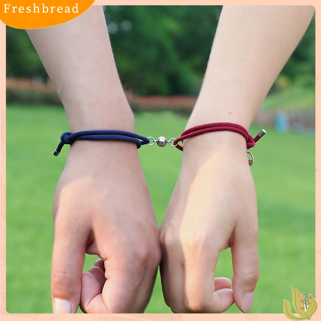 &lt; Freshbread &gt; 2Pcs ic Gelang Adjustable Pasangan Hadiah Paduan Pasangan Tali Braided Bracelet Untuk Pasangan