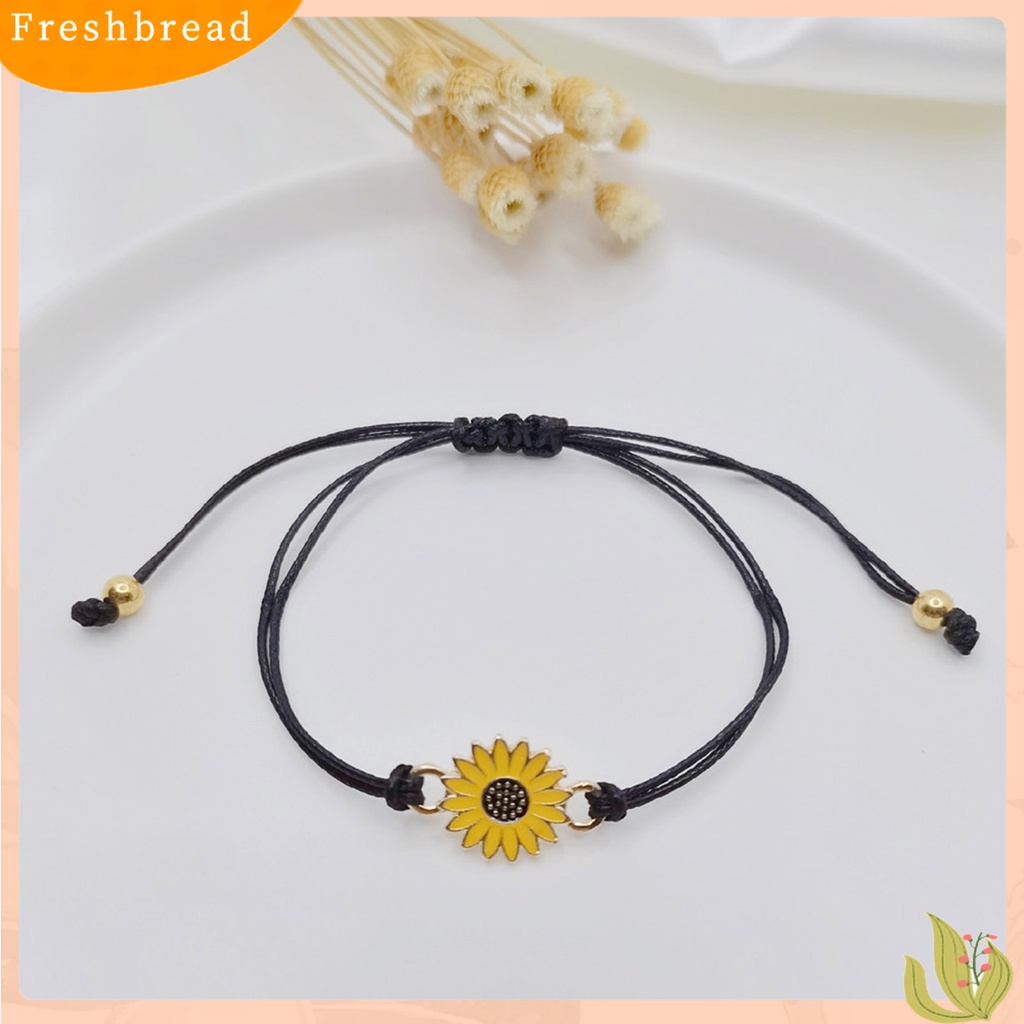 &lt; Freshbread &gt; 1set Gelang Kartu Persahabatan Bunga Matahari Tetes Minyak Gelang Dapat Disesuaikan Untuk Pakaian Sehari-Hari