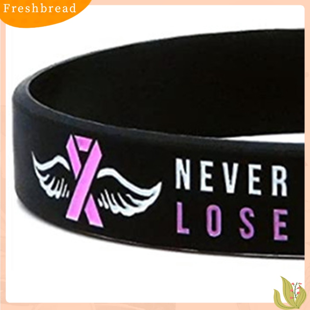 &lt; Freshbread &gt; Berkah Gelang Ketangguhan Tinggi Tahan Aus Silikon Breast Cancer Awareness Bracelets Untuk Wanita