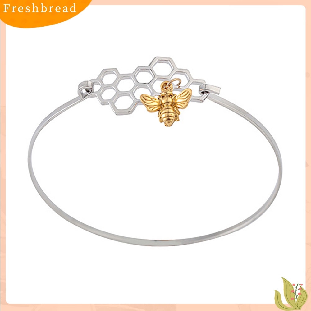 &lt; Freshbread &gt; Lucu Pola Madu Dan Sarang Lebah Wanita Perhiasan Gelang Bangle Hadiah Pertunangan