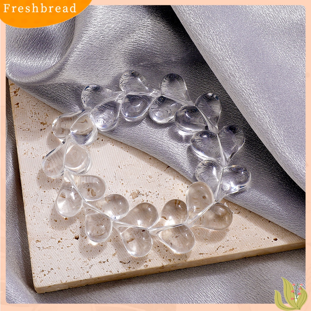 &lt; Freshbread &gt; Wanita Gelang Pengerjaan Halus Berbentuk Hati Transparan Buatan Tangan Minimalis Dekorasi Akrilik Wanita Faux Kristal Beads Bracelet Perhiasan Aksesori