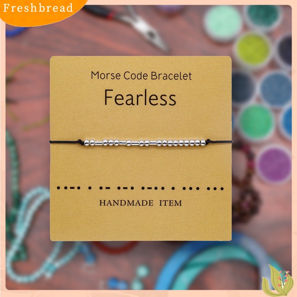 &lt; Freshbread &gt; Unisex Fashion Adjustable Morse Kode Gelang Persahabatan Perhiasan Dekorasi