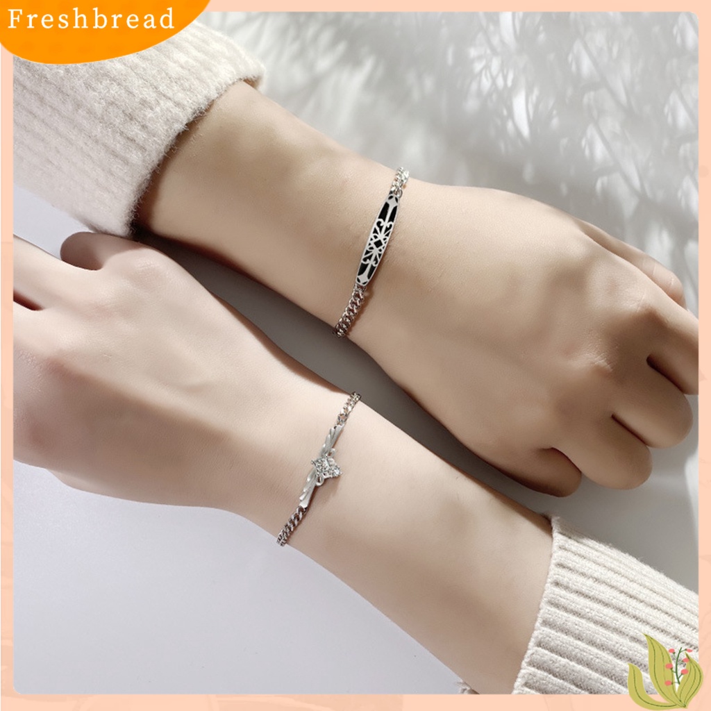 &lt; Freshbread &gt; Gelang Pasangan Ramah Kulit Adjustable Tembaga Permukaan Glossy Ladies Casual Bracelet Untuk Anak Perempuan