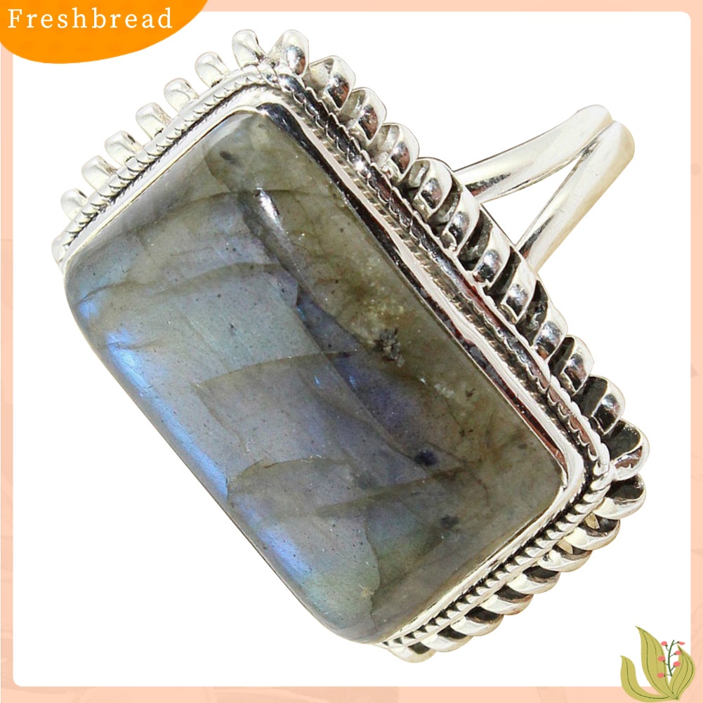 &lt; Freshbread &gt; Retro Persegi Panjang Faux Gemstone Wanita Jari Cincin Pesta Perjamuan Perhiasan Hadiah