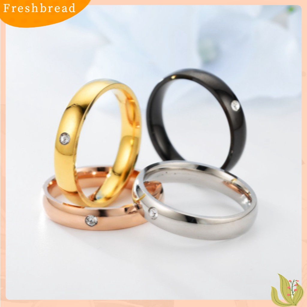 &lt; Freshbread &gt; Wanita Cincin Glossy Geometris Poles Permukaan Electroplating Tidak Luntur Wanita Berlian Imitasi Bertatahkan Pernikahan Cincin Pertunangan Band Hadiah Perhiasan Aksesoris