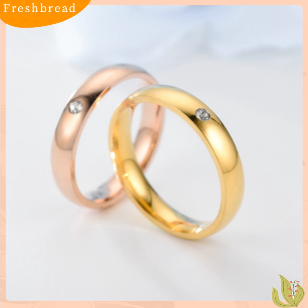&lt; Freshbread &gt; Wanita Cincin Glossy Geometris Poles Permukaan Electroplating Tidak Luntur Wanita Berlian Imitasi Bertatahkan Pernikahan Cincin Pertunangan Band Hadiah Perhiasan Aksesoris