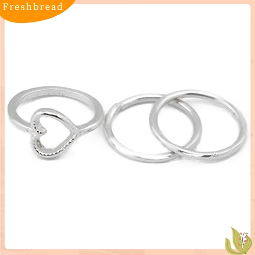 &lt; Freshbread &gt; 4Pcs/Set Berlian Imitasi Daun Hati Diatas Buku Jari Midi Tumpuk Cincin Boho Perhiasan Pesta