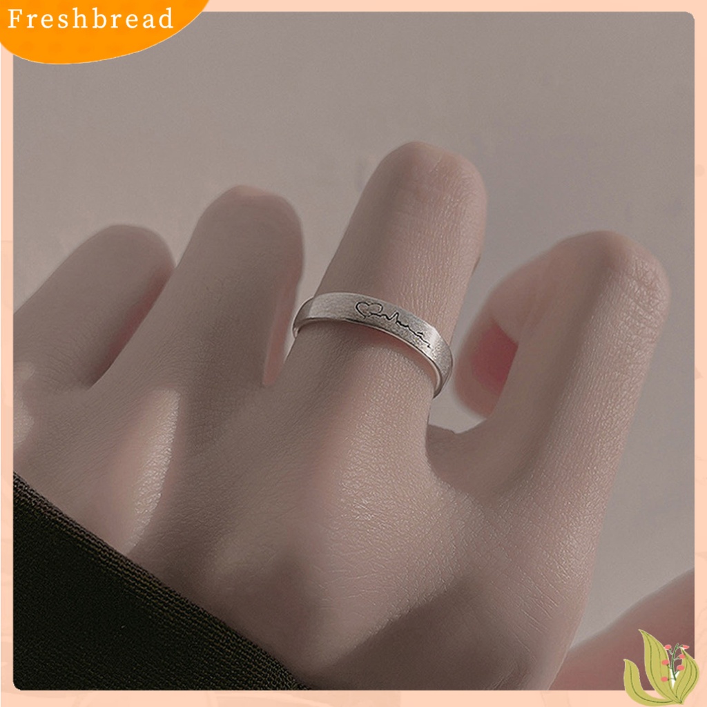 &lt; Freshbread &gt; Cincin Wanita Ujung Terbuka Desain Elektrokardiogram Geometris Electroplating Hias Copper Silver-color Finger Ring Untuk Pakaian Sehari-Hari