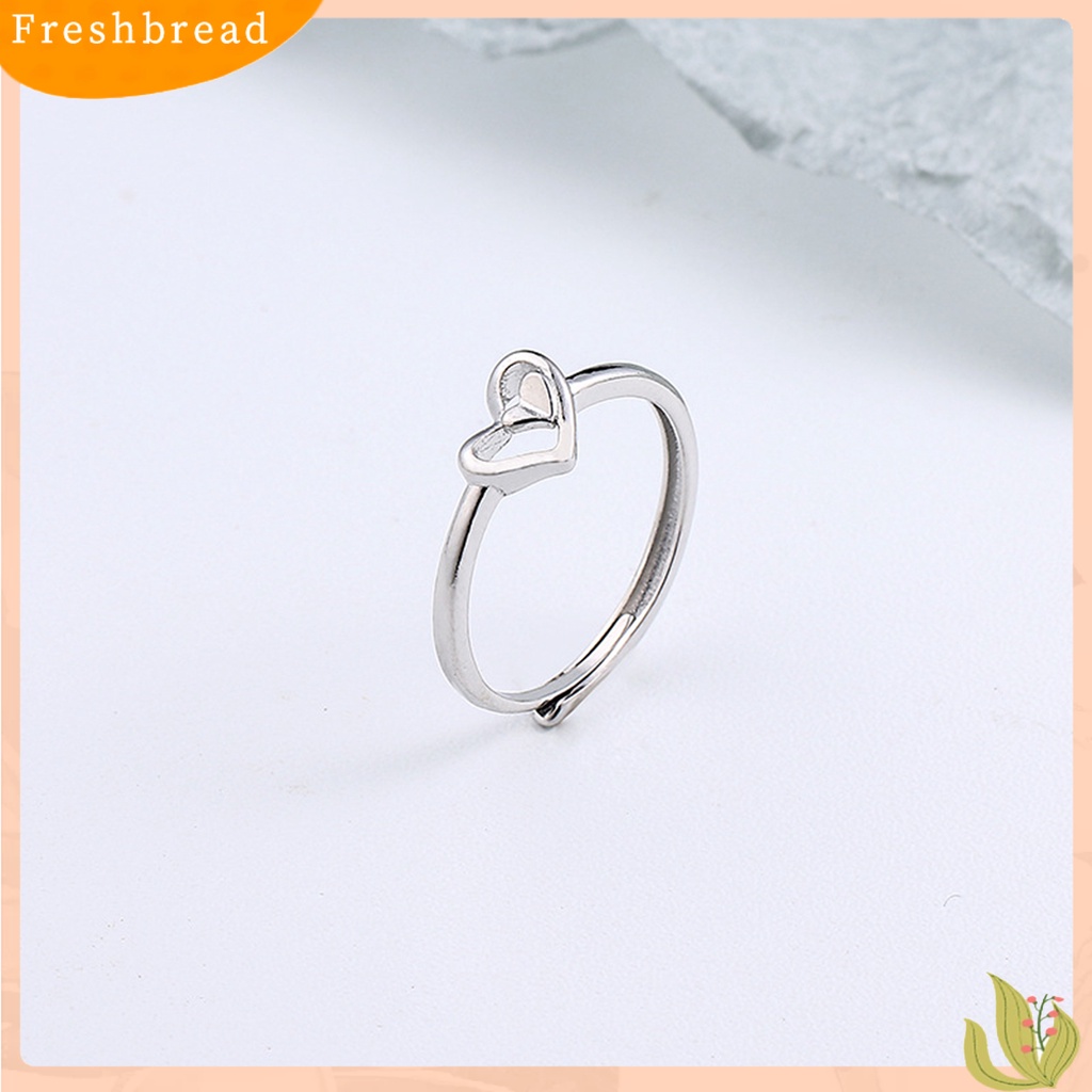 &lt; Freshbread &gt; Wanita Cincin Berongga Keluar Perhiasan Hati Ganda Gaya Korea Cut-out Finger Ring Untuk Pesta Perjamuan Prom