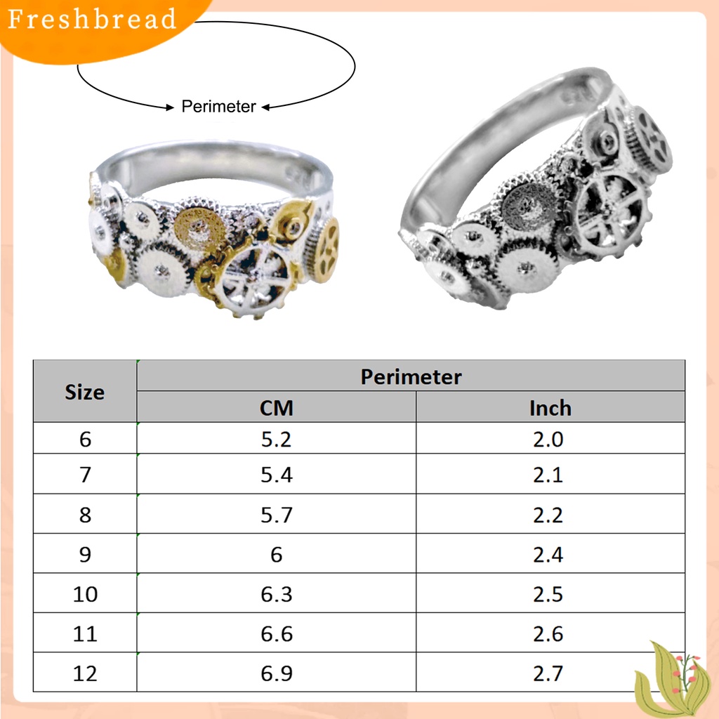 &lt; Freshbread &gt; Perhiasan Cincin Bentuk Geometris Hias Vintage Clockwork Gear Finger Ring Untuk Ulang Tahun Pernikahan