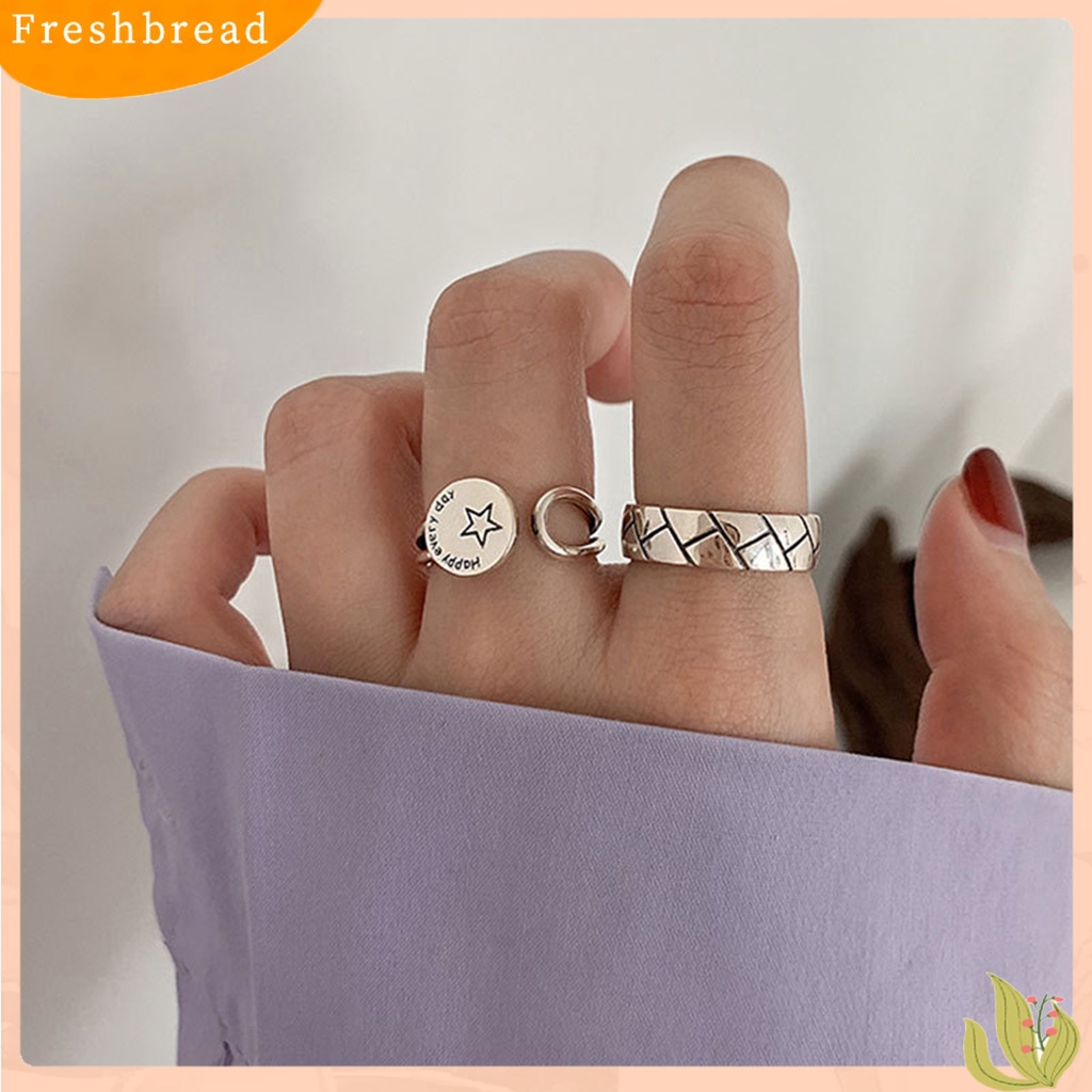 &lt; Freshbread &gt; Cincin Terbuka Dapat Disesuaikan Bentuk Kreatif Berlapis Perak Cincin Terbuka Tahan Luntur Perhiasan Fashion Untuk Wanita