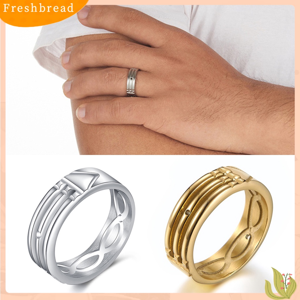 < Freshbread > Pria Cincin Sederhana Kilau Terang Permukaan Halus Geometris Electroplating Hias Hadiah Laki-Laki Pertunangan Pernikahan Cincin Fashion Perhiasan Untuk Perjamuan