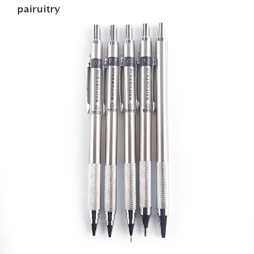 Prt Pensil Mekanik Bahan Metal 0.5/0.7/0.9/1.3/2.0mm Menggambar Pensil Otomatis Dengan Timbal PRT