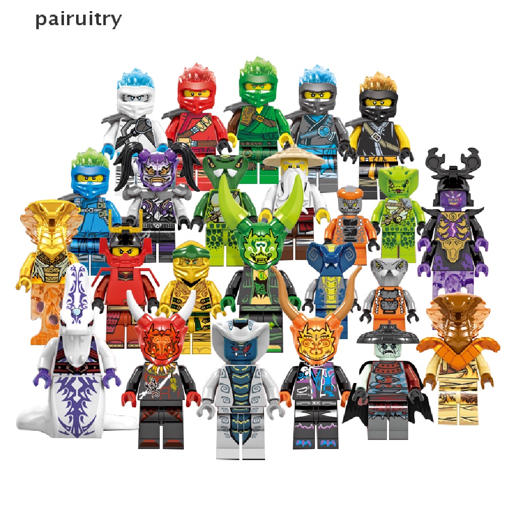 Prt Set 24pcs Ninjago Mini Figure Kai Jay Sensei Wu Master Mainan Blok Bangunan PRT