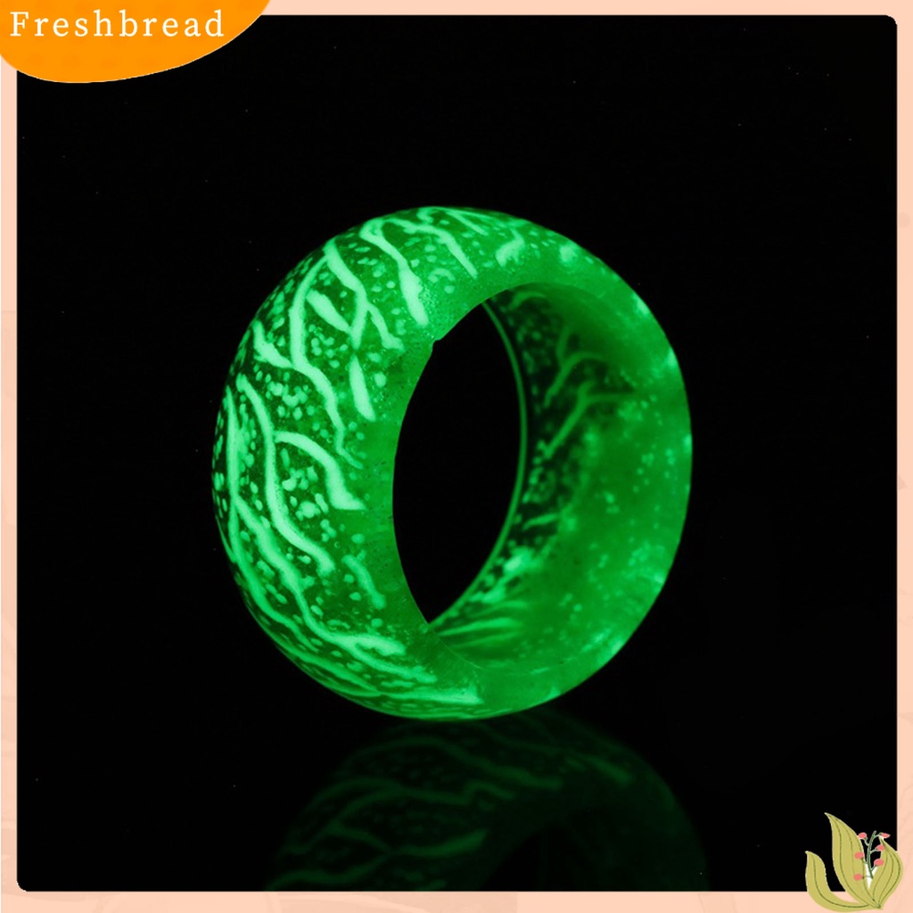 &lt; Freshbread &gt; Kreatif Unisex Pola Retak Bercahaya Glow Cincin Fashion Perhiasan Aksesori