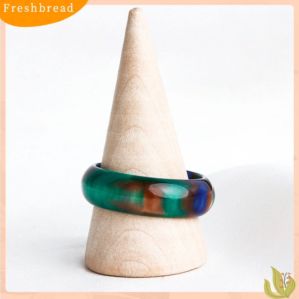 &lt; Freshbread &gt; Lebar Halus Resin Lady Cincin Awan Warna-Warni Tebal Cincin Perhiasan Aksesori