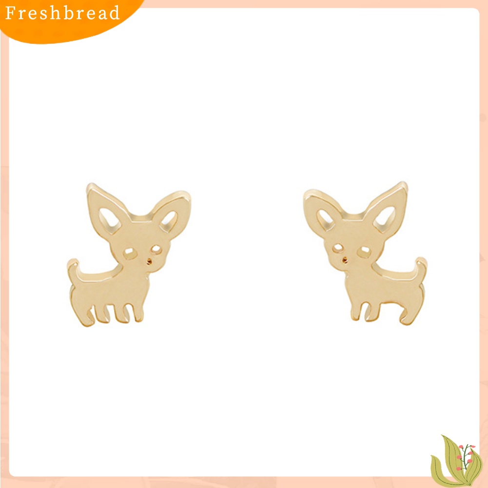 &lt; Freshbread &gt; Fashion Wanita Chihuahua Stud Earrings Lucu Telinga Anjing Giwang Tindik Perhiasan Hadiah