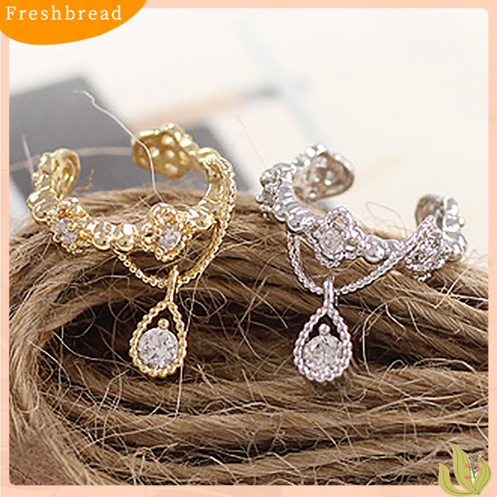 &lt; Freshbread &gt; 1Pc Ear Cuff Teardrop Pendant Hias Anting Tulang Rawan Wanita Tanpa Tindik Untuk Pesta Ulang Tahun