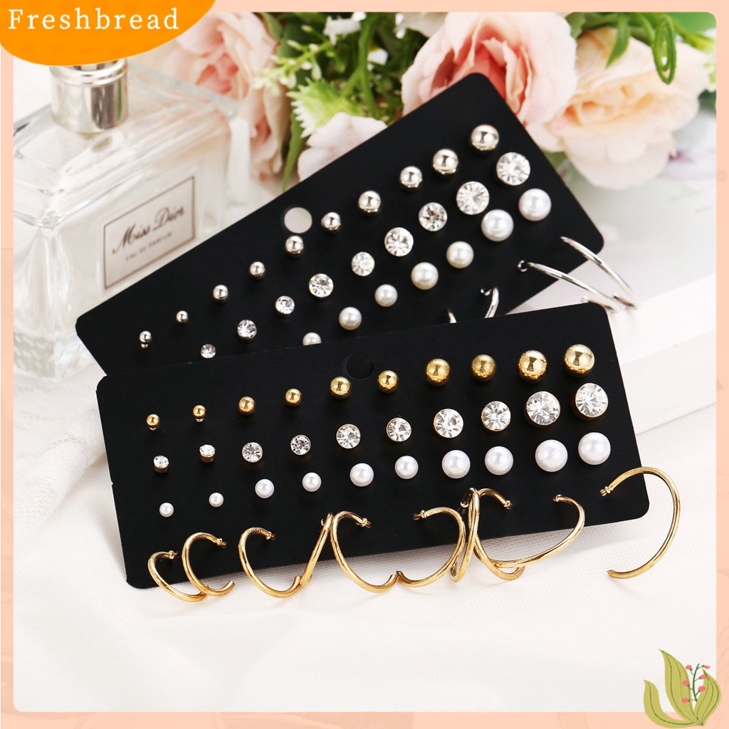 &lt; Freshbread &gt; 1set Anting Drop Warna Cerah Berkilau Efek Visual Tahan Korosi Bebas Alergi Hias Alloy Wanita All-Match Cinta Hati Gaya Women Earrings Set Untuk Anak Perempuan