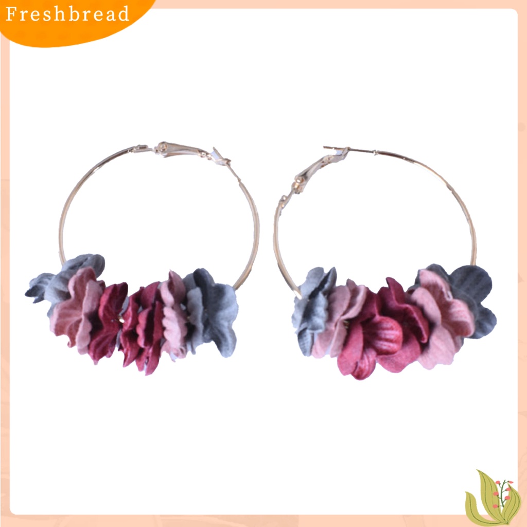 &lt; Freshbread &gt; 2Pcs Wanita Gadis Eardrop Kelopak Anting Hoop Perhiasan Fashion Sederhana Untuk Pesta