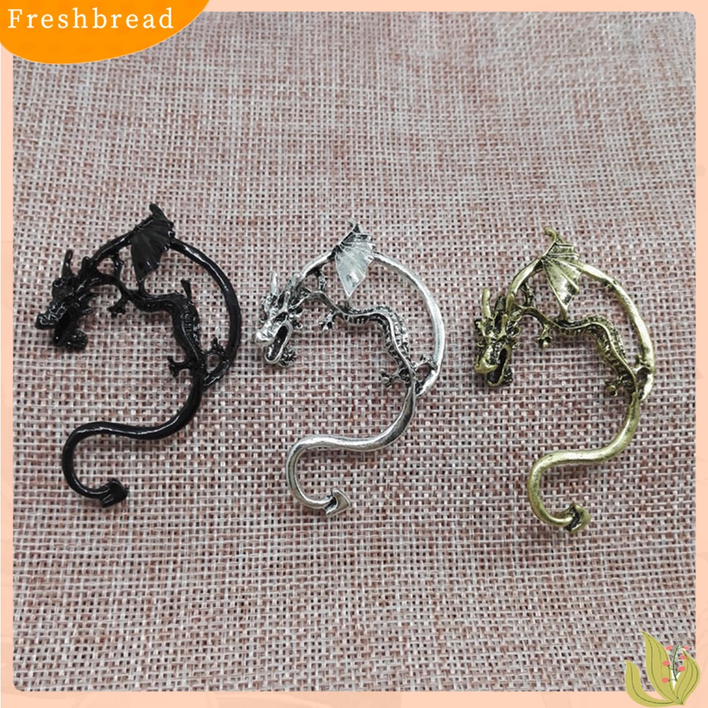 &lt; Freshbread &gt; 1pc Manset Telinga Unisex Kepribadian Perkasa Naga Gaya Punk Tulang Rawan Anting Perhiasan