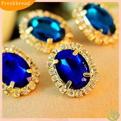 &lt; Freshbread &gt; Fashion Wanita Berlian Imitasi Ear Stud Earrings Eardrop Istana Gaya Perhiasan Hadiah