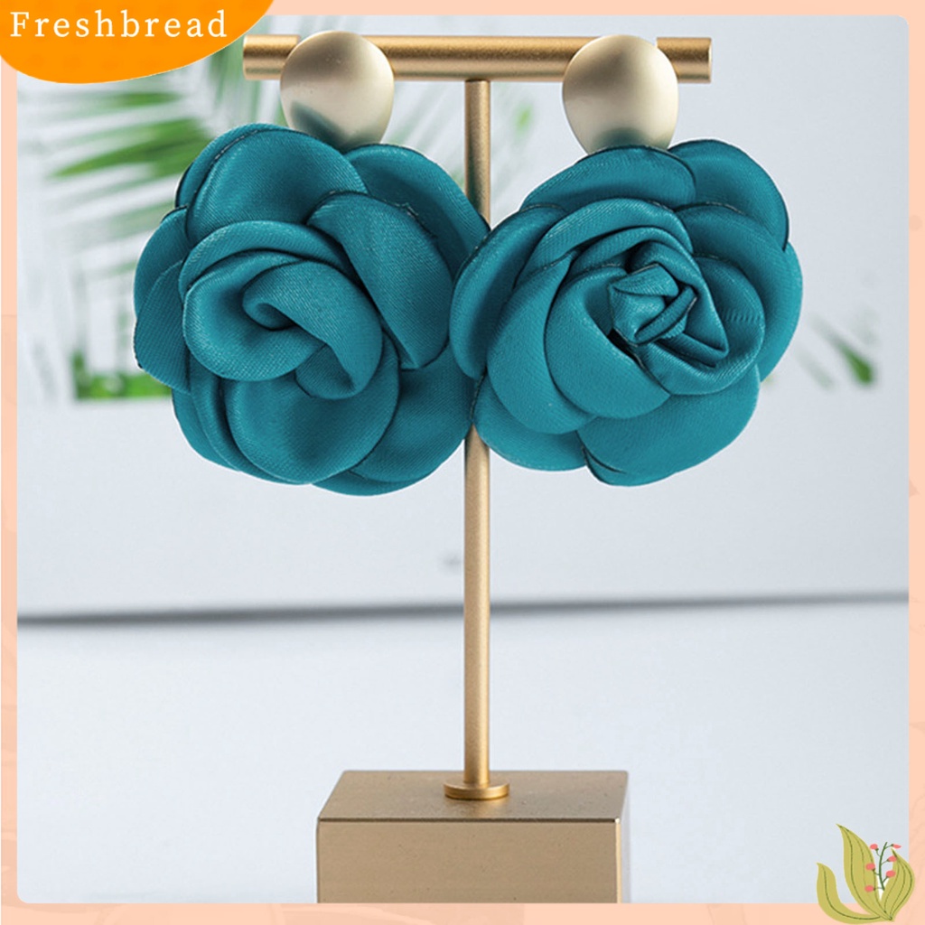 &lt; Freshbread &gt; 1pasang Anting Wanita Desain Baik Hadiah Sempurna Perhiasan Aksesoris Retro Bunga Mawar Stud Earrings Untuk Pacaran