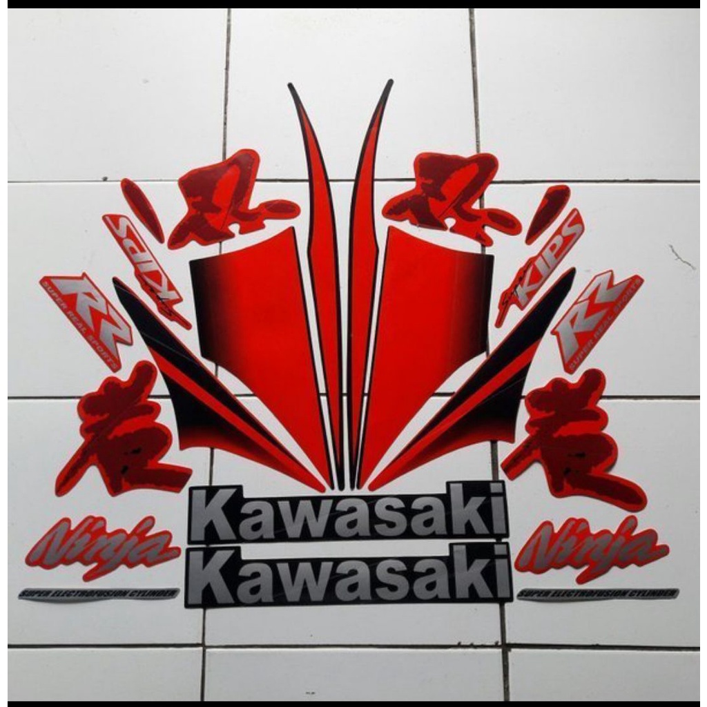 Stiker striping Kawasaki Ninja rr 2010 merah