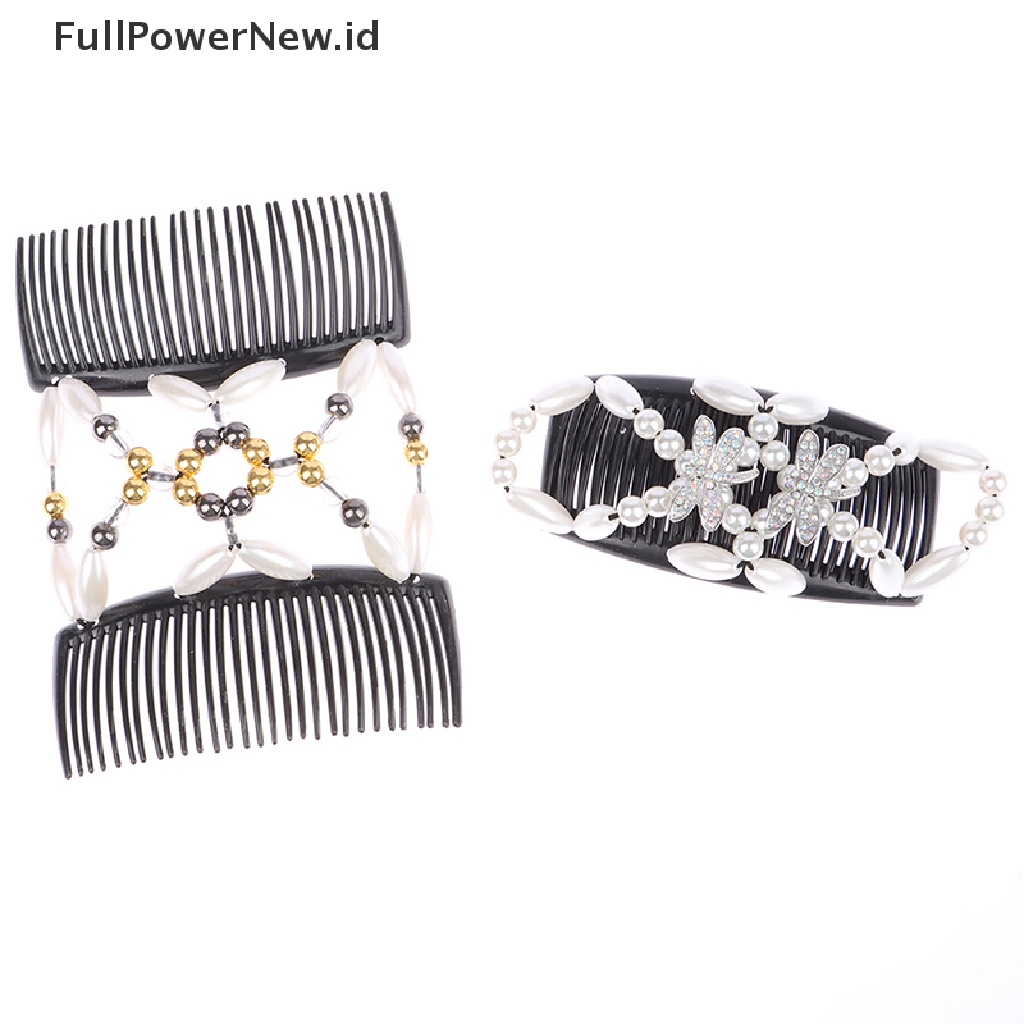 Power Wanita DIY Manik-Manik Berlian Imitasi Mengkilap Rambut Cakar Klip Hiasan Kepala Sanggul Ponytail Holder ID