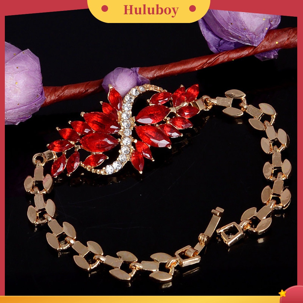 {Ready Stock} Fashion Wanita Hias Berlian Imitasi Merak Halus Gelang Bangle Perhiasan
