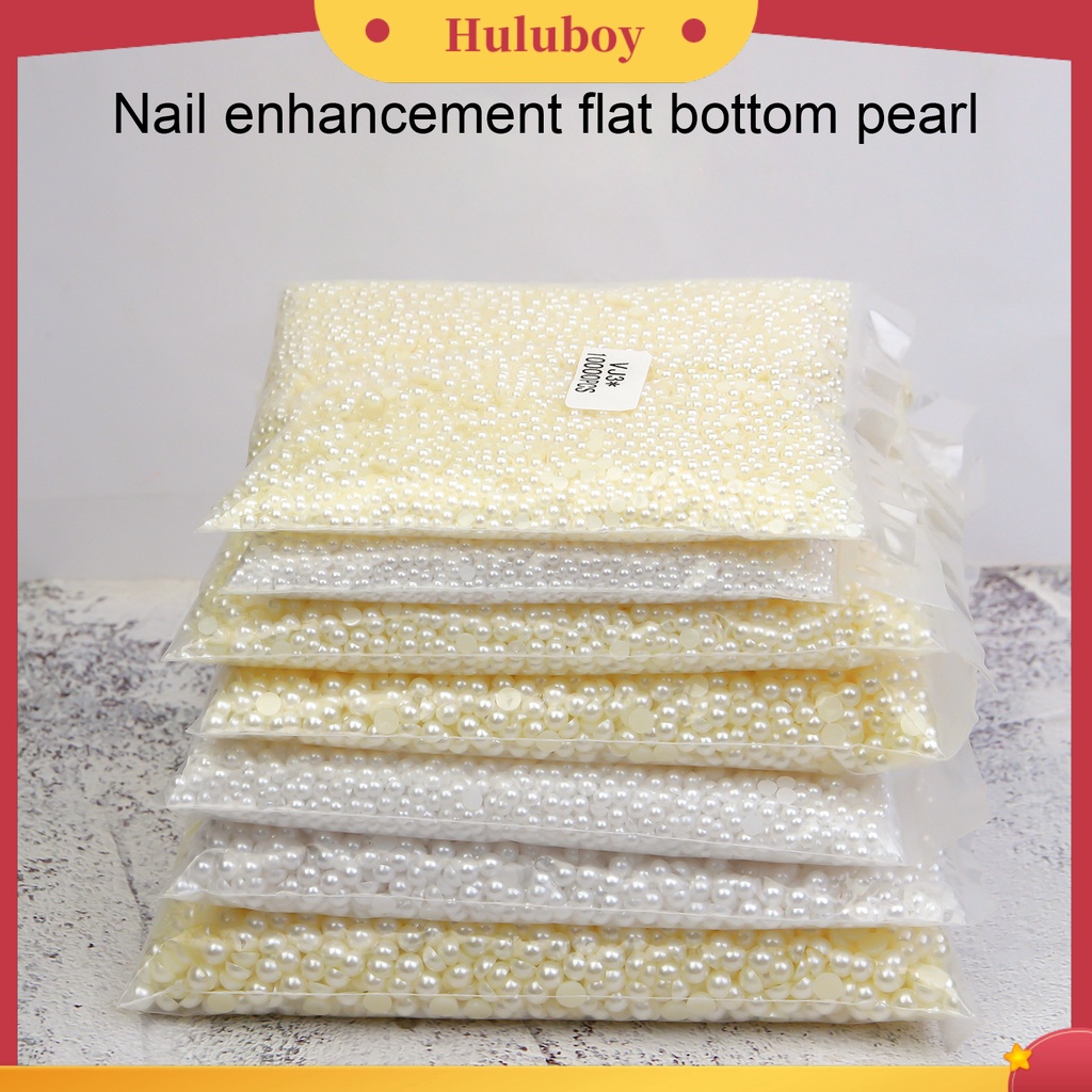 {In Stock} 1tas Nail Art Mutiara Imitasi Tiga Dimensi Flatback Shiny Efek Visual DIY Mini Setengah Bulat Mutiara Imitasi Hiasan Nail Art Untuk Manicurist