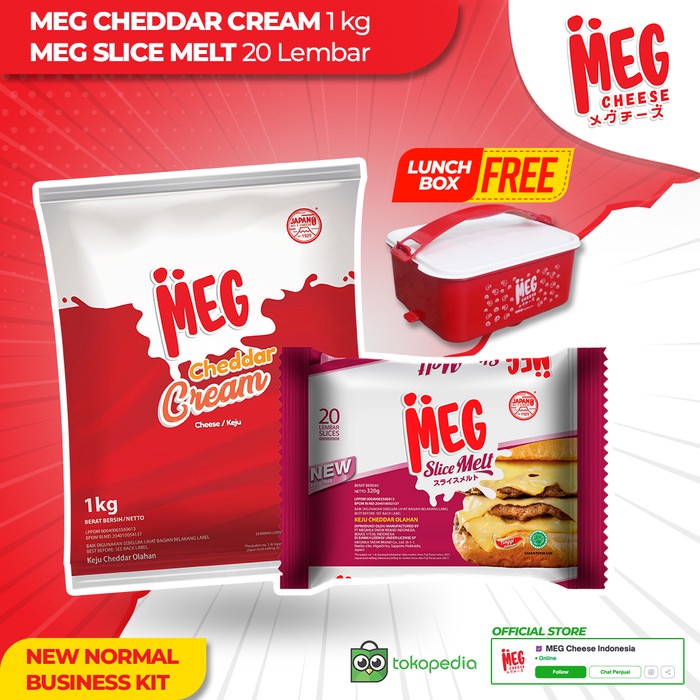 

[Ready Stock] MEG Starter Pack - Cheddar Cream Keju 1Kg & Slice Melt 20 (New Normal)