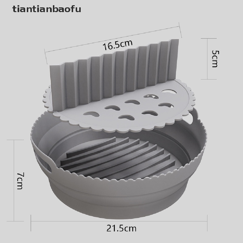 [tiantianbaofu] Air Fryers Oven Baking Tray Fried Chicken Basket Mat AirFryer Silicone Pot Persegi Panjang Pengganti Alat Panggang Pan Aksesoris Butik