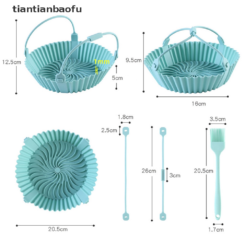 [tiantianbaofu] 22cm Air Fryer Silicone Pot Air Fryer Basket Liner Anti Lengket Oven Baking Tray Butik