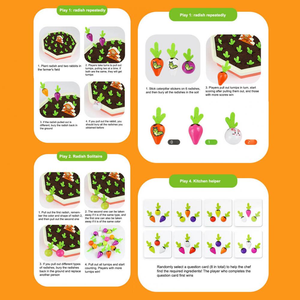 Menarik Wortel Panen Permainan Mainan Montessori Bentuk Edukasi Sortiran Senada Bayi Anak Puzzle Mainan Edukasi