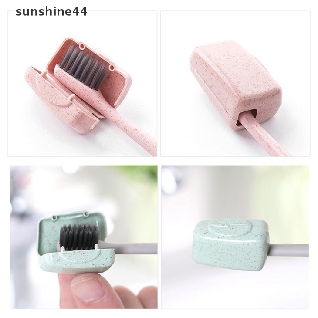 Sunshine 4Pcs/set Penutup Kepala Sikat Gigi Mini Portable Tooth Brush Holder Cap Untuk Perjalanan Luar Ruangan Rumah Tangga Kamar Mandi Organizer Aksesoris ID