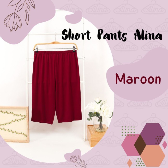CELANA PENDEK SHORTPANTS ALINA DALAMAN LINGERI SIZE JUMBO - Marun