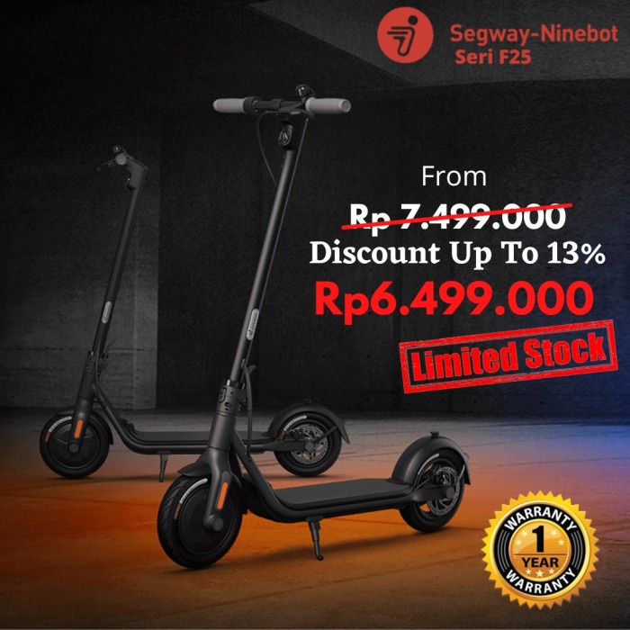 Segway Ninebot Kick Scooter F25 Garansi Resmi / Skuter Listrik Segway