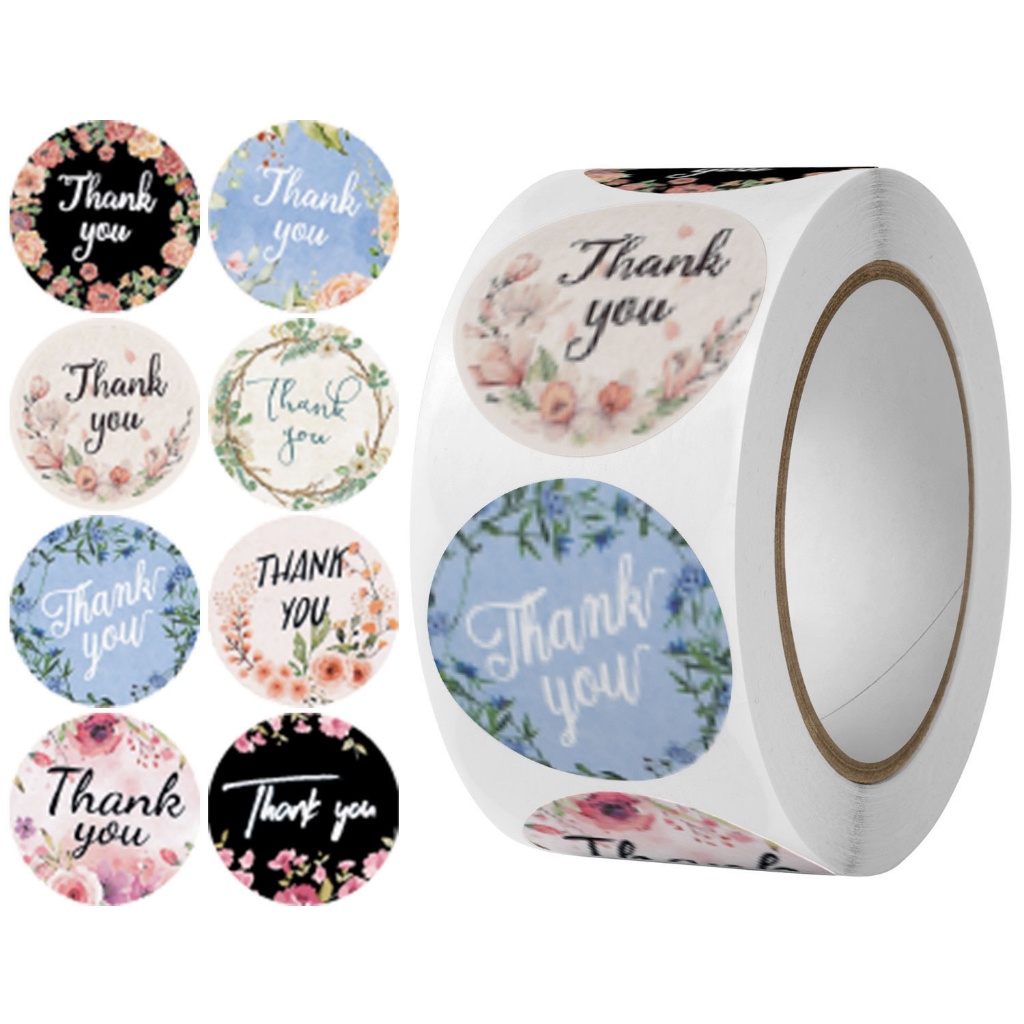 Tmall88 1 Roll 500 Pcs Stiker Label Thank You For Your Order